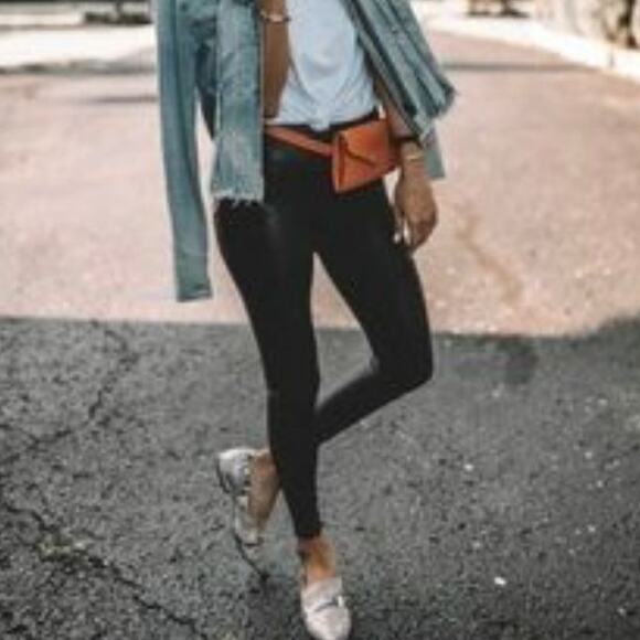 Copied - Spanx Faux Leather Black Leggings Size Small - Picture 2 of 12